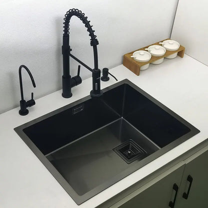 Nano mattschwarzes Küchenspülbecken über der Theke oder Udermount-Spülbecken, Gemüsewaschbecken, Einzelwaschbecken aus Edelstahl für die Küche