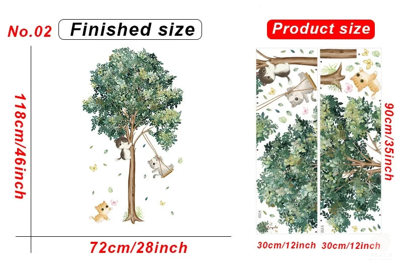 Large Nordic Tree Wall Stickers Living Room Decoration Bedroom Home Decor Art Removable Decals for Background Decorative Posters.