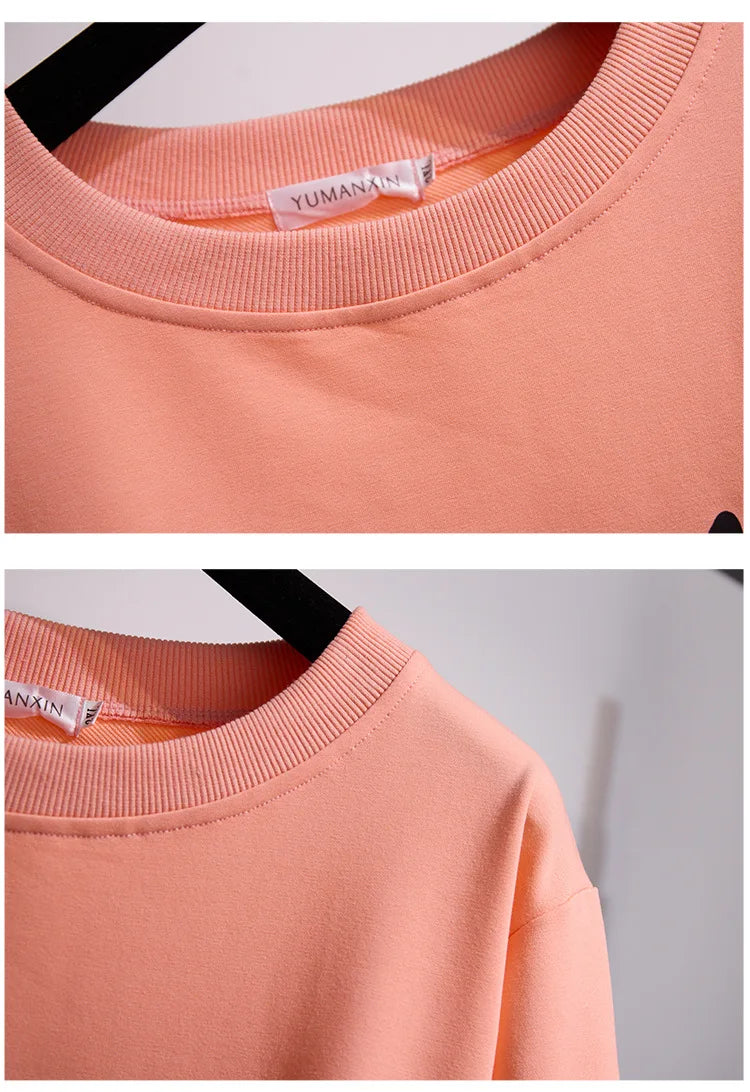 175Kg Plus Größe frauen Fehlschlag 170 Frühling Herbst Neue Lose Rundhals Cartoon Sweatshirt 6XL 7XL 8XL 9XL 10XL 11XL 6 Farben.