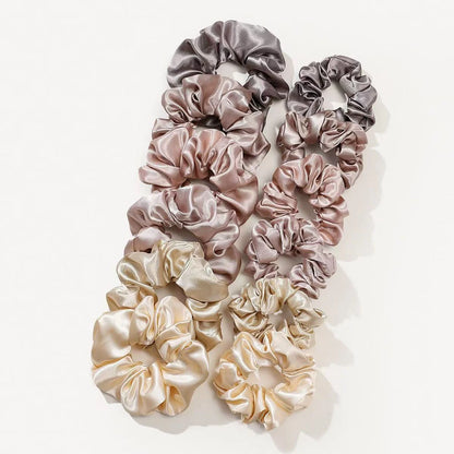 16 piece set of random color and size women's solid color large intestine headband high elasticity headband, soft satin headband.