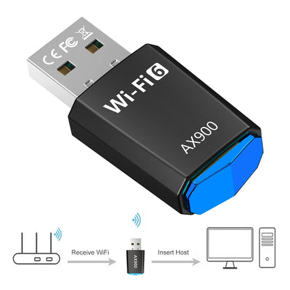 AX900 Driver-Free Wireless Network Card Dual-Band WiFi 6 USB Adapter 900Mbps WiFi Adaptador 2.4G&5GHz for Laptop Windows 7 10 11.