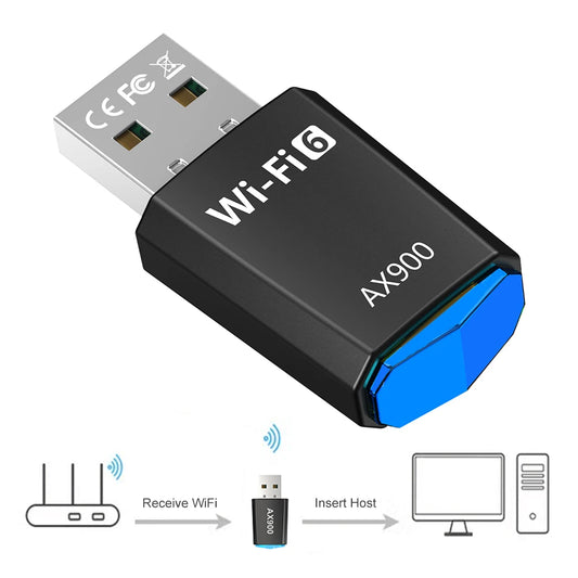 AX900 Driver-Free Wireless Network Card Dual-Band WiFi 6 USB Adapter 900Mbps WiFi Adaptador 2.4G&5GHz for Laptop Windows 7 10 11.
