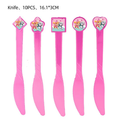 Paw Patrol Rosa Geburtstag Skye Thema Party Dekorationen Geschirr Set Pappteller Tassen Servietten Für Kind Party Liefert Spielzeug Geschenke.