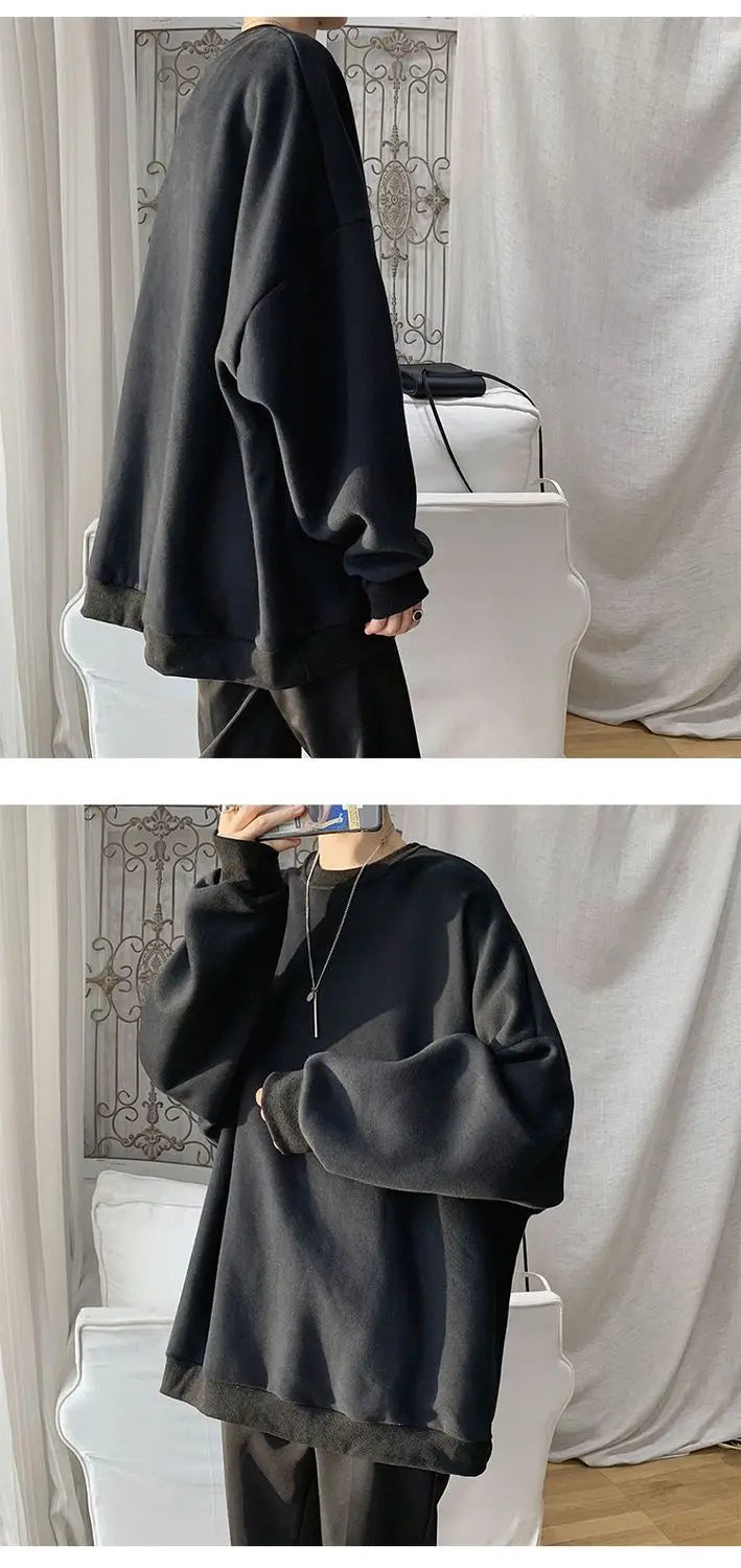 Lazy Style Simplicity Youth Loose Hoodies Sweatshirts Spring Autumn Long Sleeve Solid Casual Tops Korean Fashion Women Clothing.