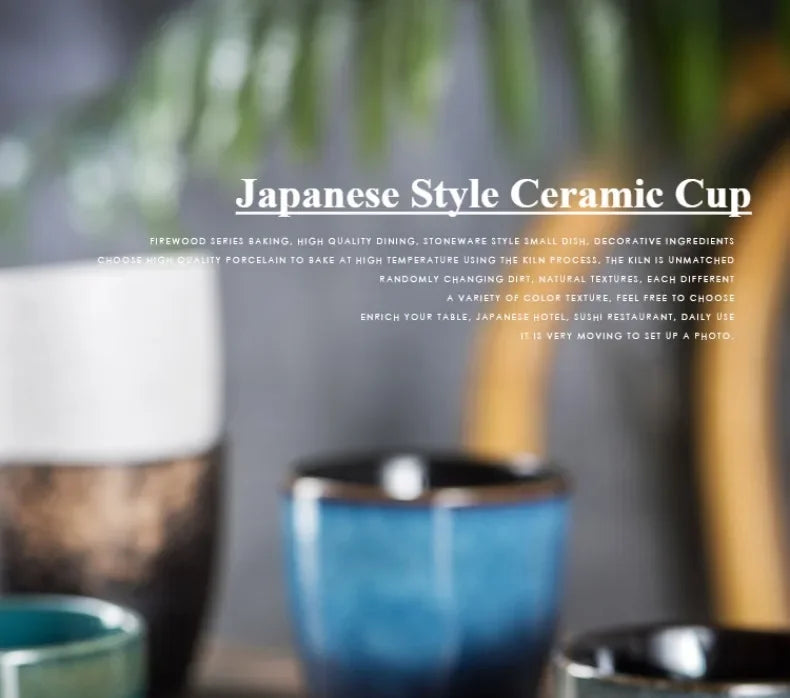 Japanese Ceramic TeaCup Stoneware Mug Soup Cup for Tea Ceremony Minimalist Style Hotel Home Decoration Heat-resistant Thickened.
