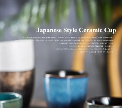 Japanese Ceramic TeaCup Stoneware Mug Soup Cup for Tea Ceremony Minimalist Style Hotel Home Decoration Heat-resistant Thickened.