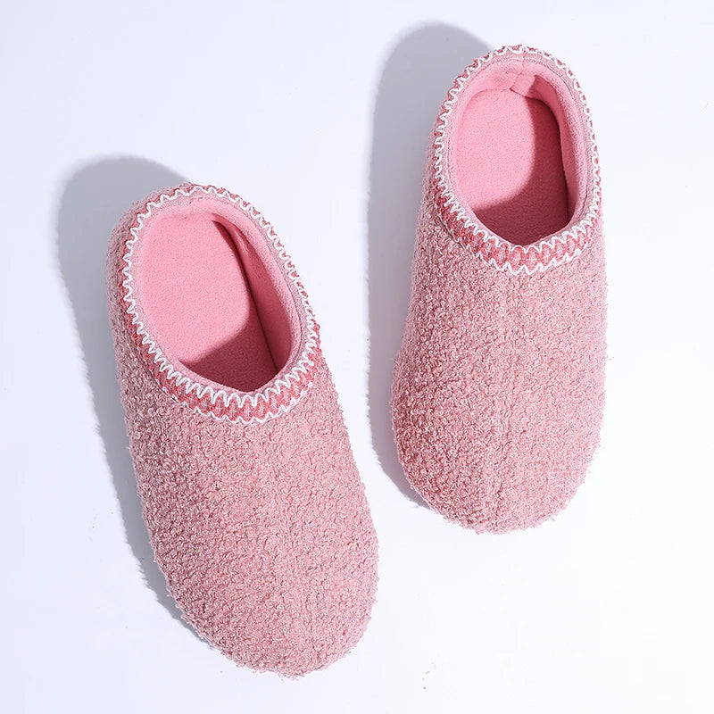 Litfun Soft Women Slippers Winter Warm Fashion Casual Slippers Outdoor Wear-resistant Rubber Sole Shoes Indoor Flat Women Shoes.