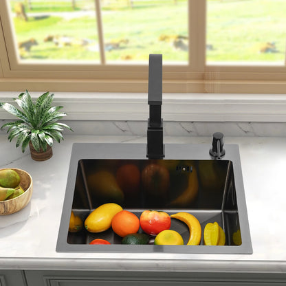 Edelstahlspüle, gut abdichtendes modernes Küchenspülbecken mit Abflusskorb für Häuser/Restaurants/Wäschezimmer
