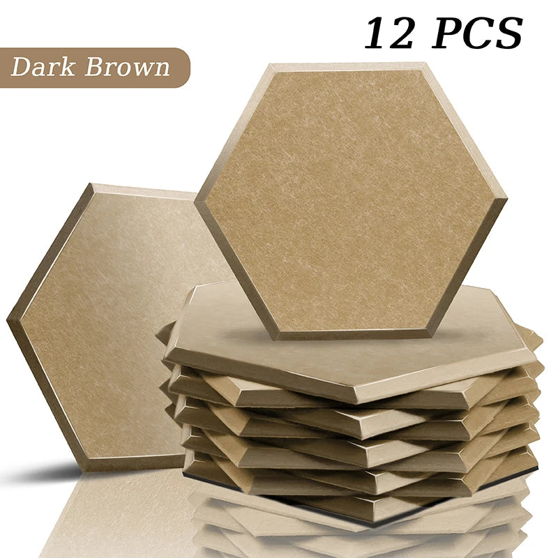 TOUO Sound Absorbing Panel 12 Pcs Studio Acoustic Panel High Density Insulation Acoustic Treatment Drum Room Wall Soundproofing