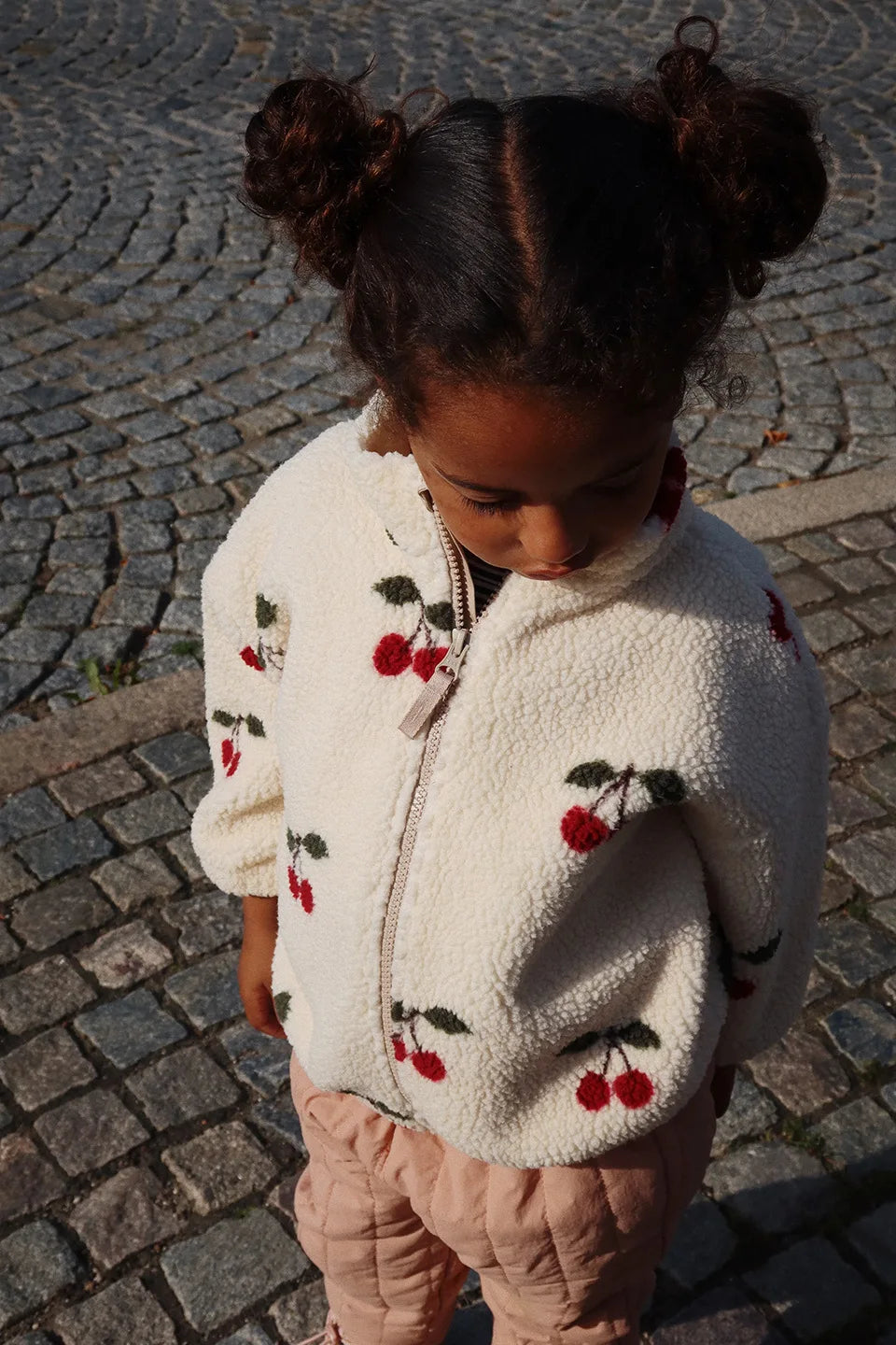 Konges Slojd AW Baby Girls Sweatshirts + Pants 2 Pcs Sets Lambswool Cherry Jackets Kids Clothes Girls Print Dresses Coats 1-9Yrs