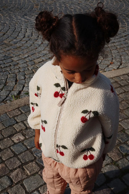 Konges Slojd AW Baby Girls Sweatshirts + Pants 2 Pcs Sets Lambswool Cherry Jackets Kids Clothes Girls Print Dresses Coats 1-9Yrs