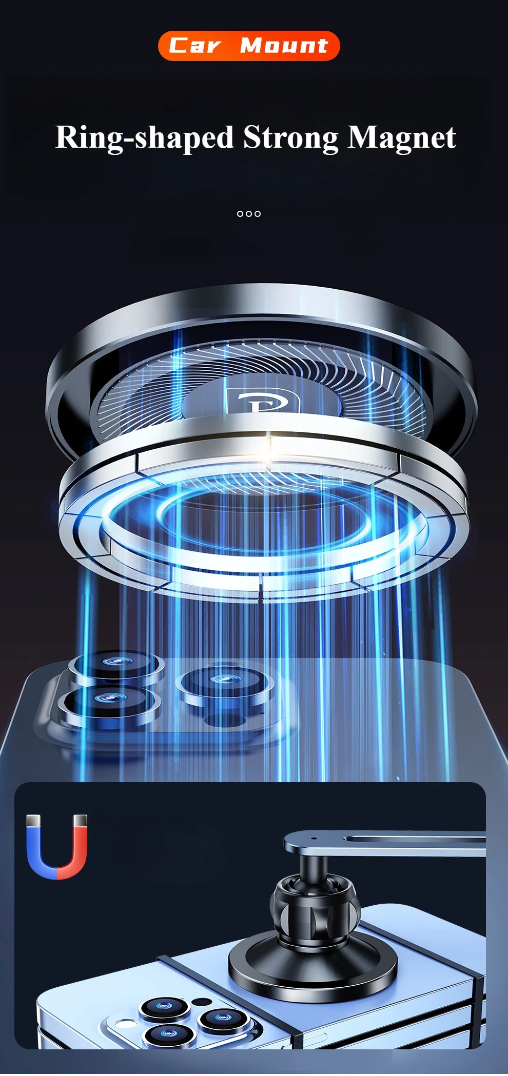 Oatsbasf Dual-position Car Screen Phone Holder Stand Metal Aluminum Adjustable for Tesla Model 3 Highland Y Car Accessories.