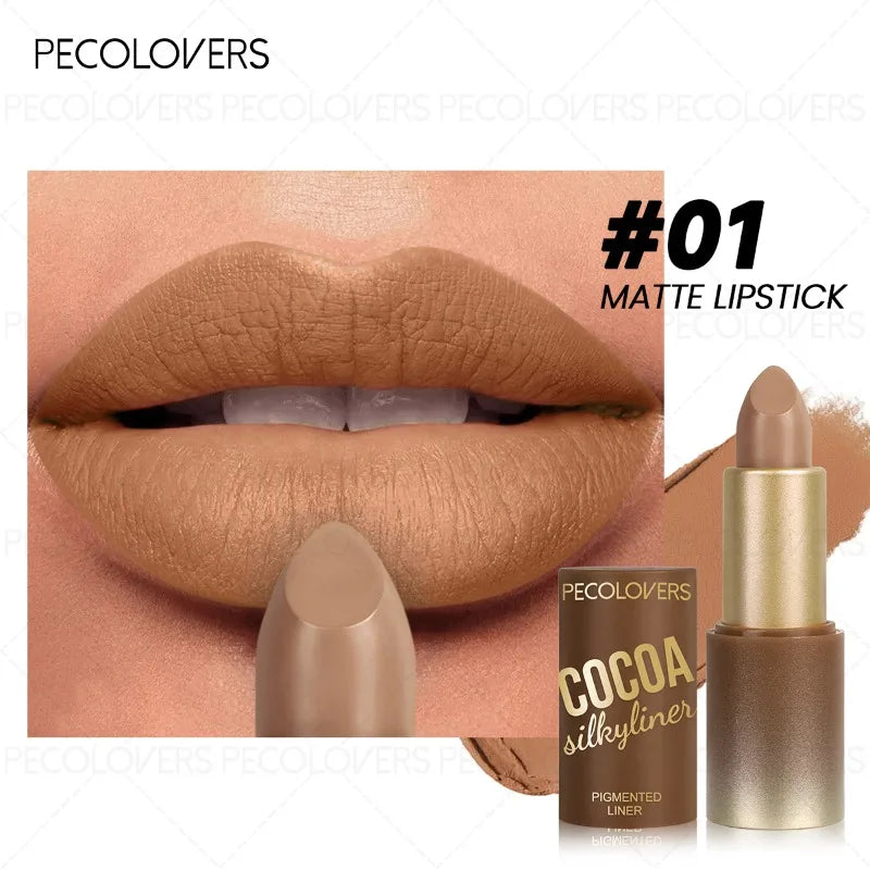 1pcs Multi-color Lipstick, Brown Lip Gloss, Waterproof and Long-lasting, Full and Charming Lips, Lip Cosmetics.