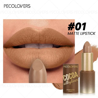 1pcs Multi-color Lipstick, Brown Lip Gloss, Waterproof and Long-lasting, Full and Charming Lips, Lip Cosmetics.