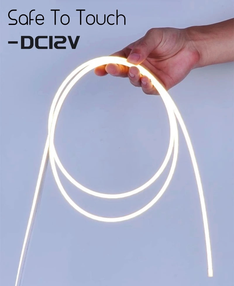 4x8mm Super Thin LED Neon Strip Light DC12V Flexible Waterproof Silicone Tube Diffuser Recessed Cabinet Bedroom Tape Neon Lights.