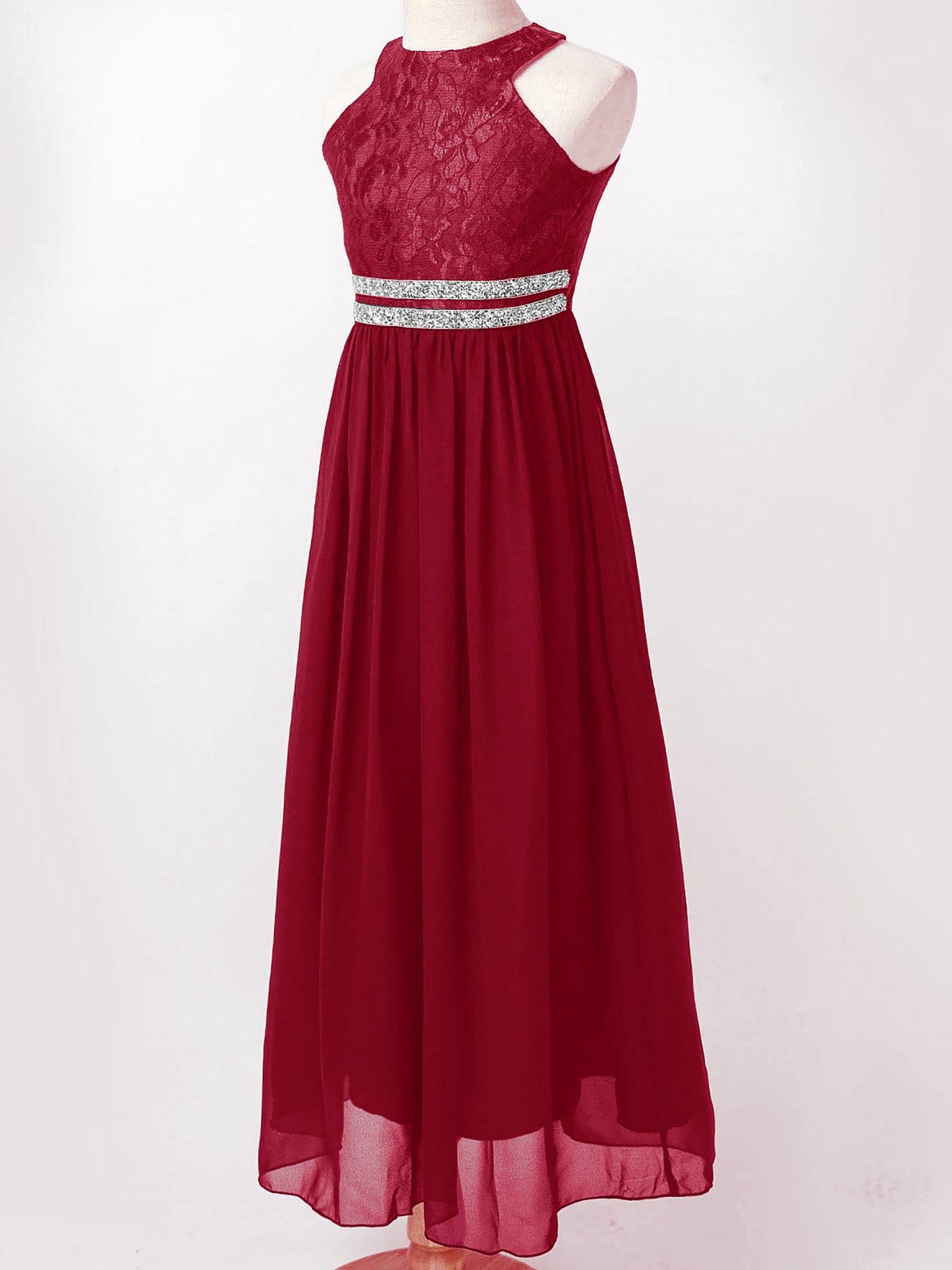 Iiniim Teen Mädchen Ärmellose Pailletten Floral Spitze Glänzenden Kleid Vestido de festa für Hochzeit Formale Geburtstag Party Sommer Kleider