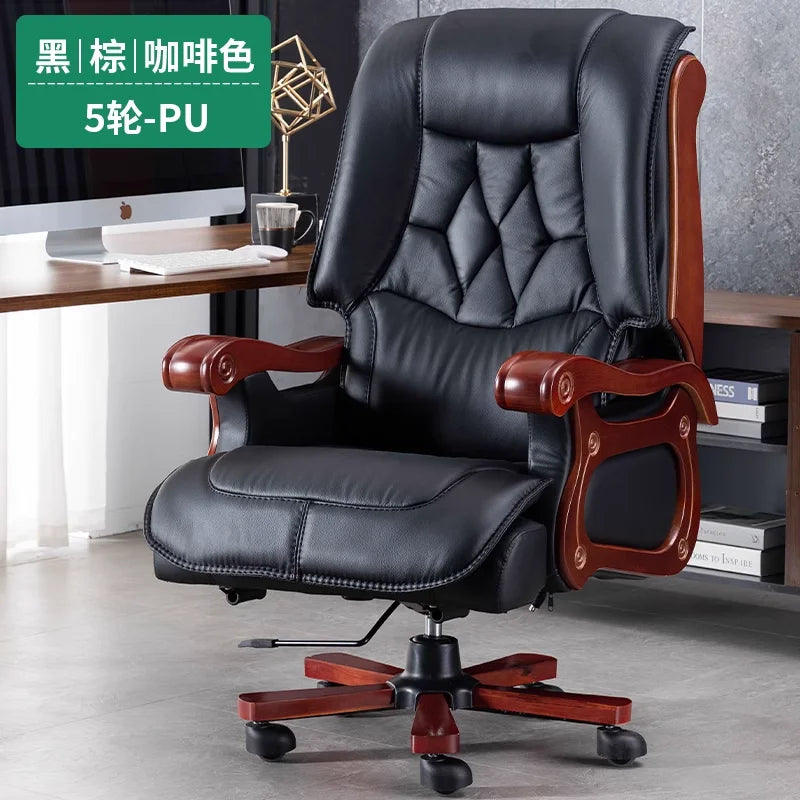 Business Leder Büro Computer Stuhl Liege Verstellbare Rückenlehne Executive Rotierenden Stuhl Massage Computer Büro Möbel