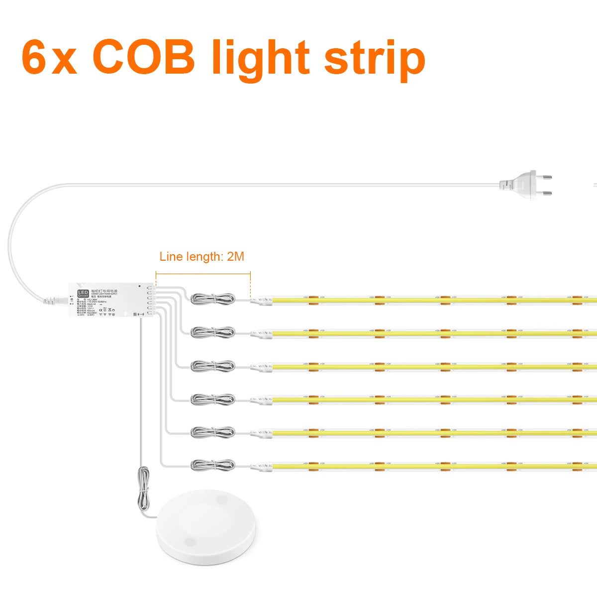 Unter dem Schrank Sammlung Display COB LED Streifen Licht Bücherregal Kleiderschrank Schrank Lampe Band Durchdringbar Holz Dimmbar Touch Sensor.