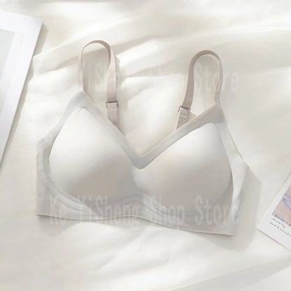 Small breast seamless bra Women's small breast push-up comfortable non-underwire soft support closed breast bra
