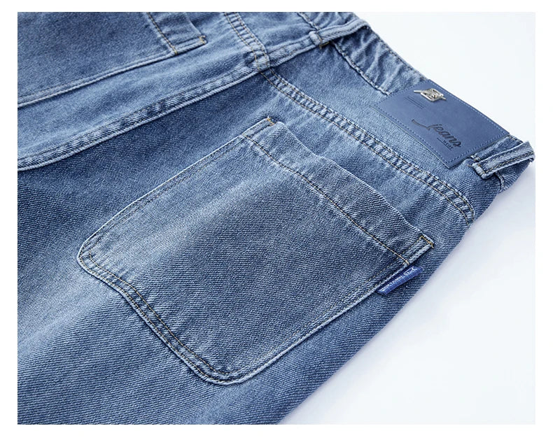 Mens Minimalist Loose Straight Wide Leg Denim Jeans 2025 Autumn Winter Retro Drape Comfortable Casual Pants Plus Size 38.