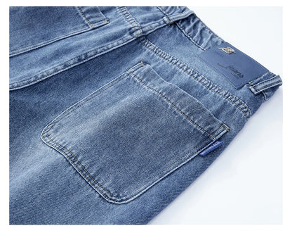 Mens Minimalist Loose Straight Wide Leg Denim Jeans 2025 Autumn Winter Retro Drape Comfortable Casual Pants Plus Size 38.