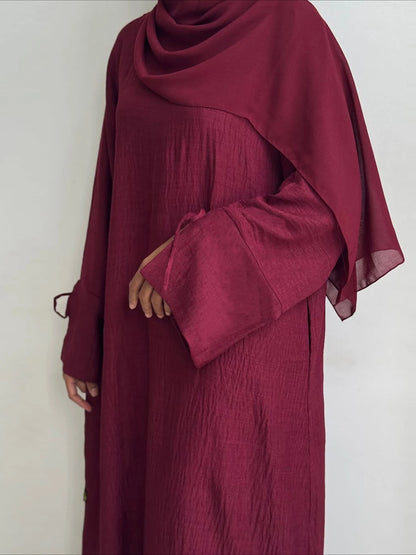 Muslim Abaya Women Dress Solid bow Jalabiya Eid 2025 Ramadan Morocco Islam Vestidos Largos Arab Long Robe Dubai Abayas Kaftan.