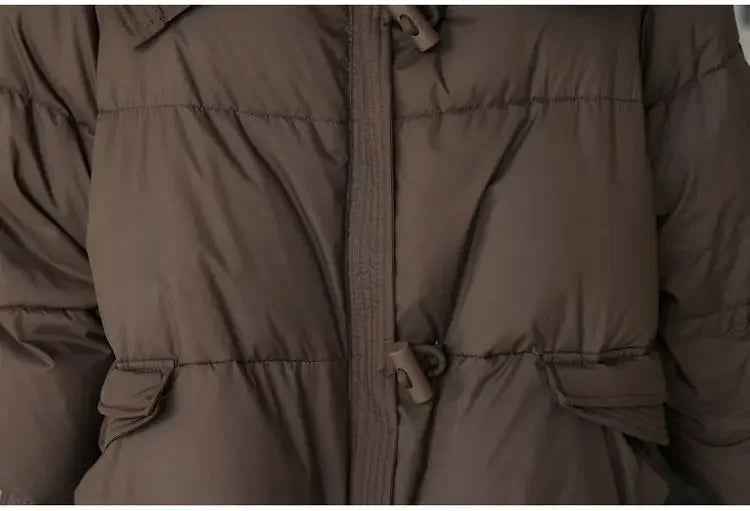 2025 Winter Neue Unten Kurze Gepolsterte Jacke Frauen Parkas Pelz Kragen Dicke Baumwolle Mäntel Kleidung Schwarz Casual Oberbekleidung Weibliche neue