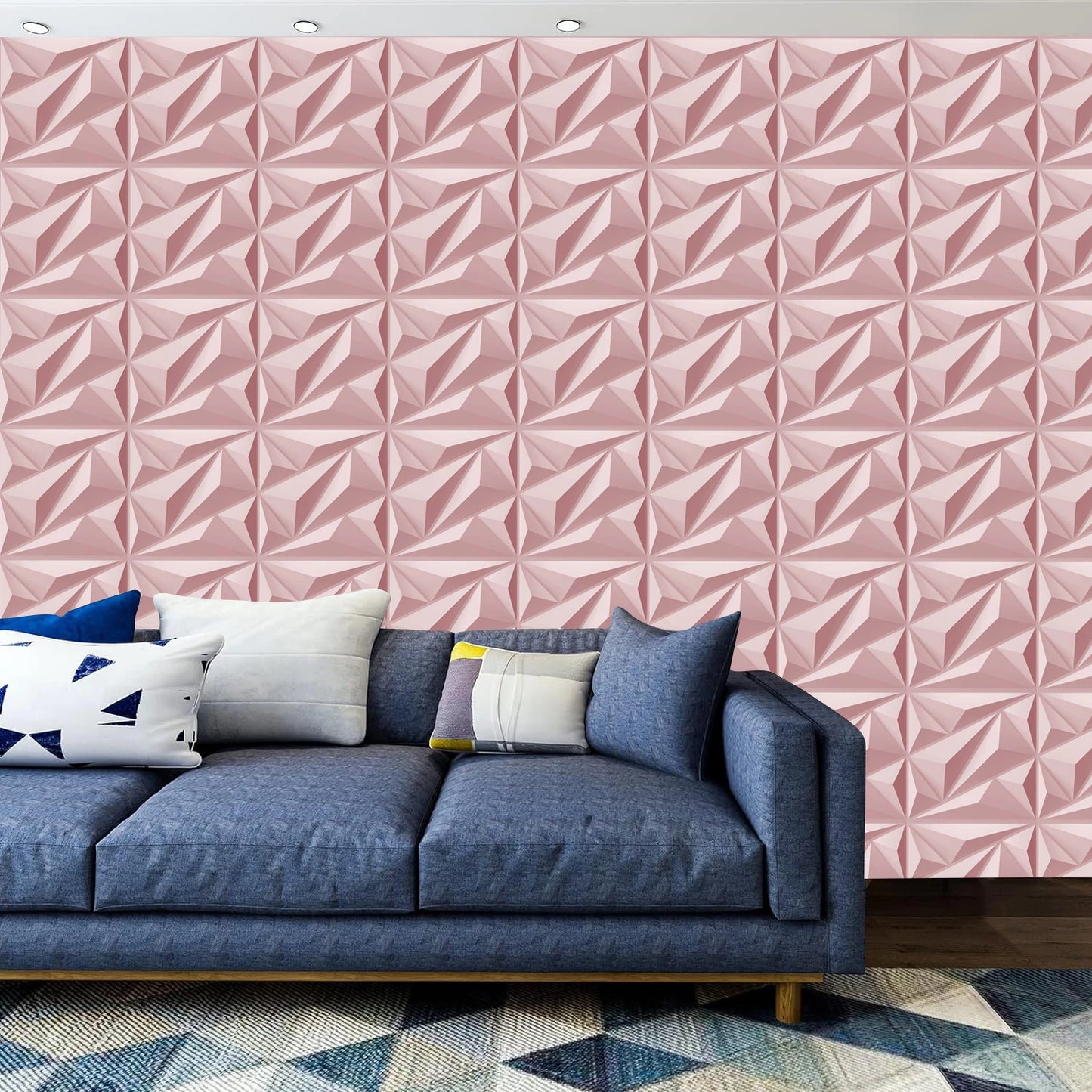 12/20/30pcs 3D pvc wall panels for indoor wall decoration, for living room hall bedroom hotel office,including tape