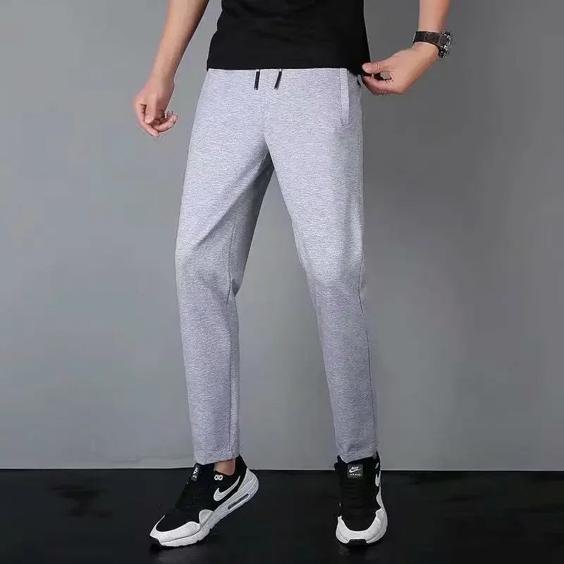 Men's Loose-Fit Fleece-Lined Long Casual Pants Autumn/Winter 2024 Spring/Autumn Korean Style Straight-Leg Pants For Youth