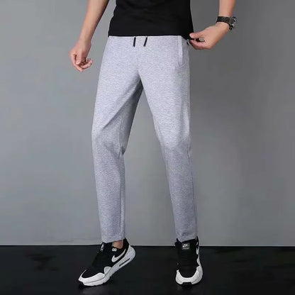 Men's Loose-Fit Fleece-Lined Long Casual Pants Autumn/Winter 2024 Spring/Autumn Korean Style Straight-Leg Pants For Youth