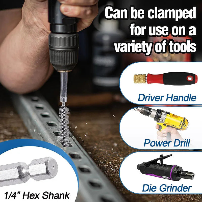 Edelstahl-Bohrbürste, gedrehter Draht, Edelstahl-Reinigungsbürsten für die Reinigung von elektrischen Bohrmaschinen und Schlagwerkzeugen