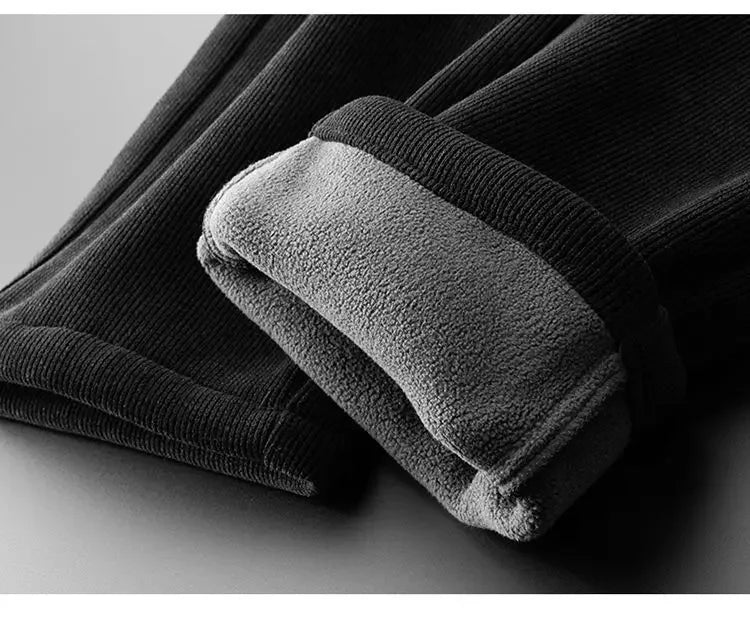 Herren-Freizeithose, verdickt, gerades Bein, warm, Herbst-Winter-Oberbekleidung, modisch, vielseitig, lockere Passform, sportlicher Stil