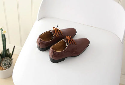 Iawesome Boys Leather Shoes Kids Flats Lace-up Children's Wedding Shoes For Toddlers Boy Big Boys Fashion For Performance.