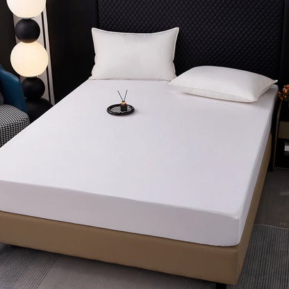 Waterproof Mattress Protector Cover, 100% Polyester & Polyurethane, Hypoallergenic Soft Sanded Fabric, Deep Pocket Fitted Sheet.