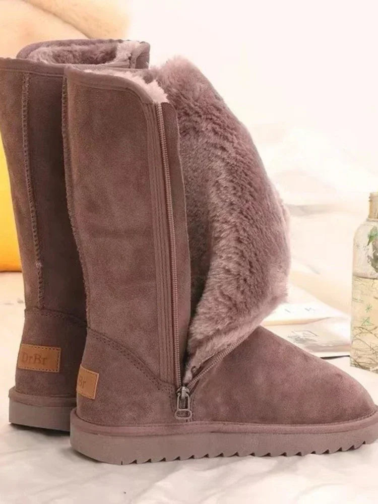 Women Classic Ladies Girls Winter Snow Boots 2024 Waterproof Warm Genuine Leather Fur Australia Plus Velvet Knee High  Winter.