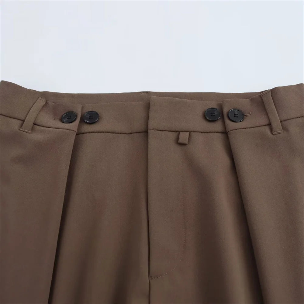 Spring and Summer New Product Women's Wear with Belt Straight Sleeve Casual Suit Coat Waist and Pants Set.