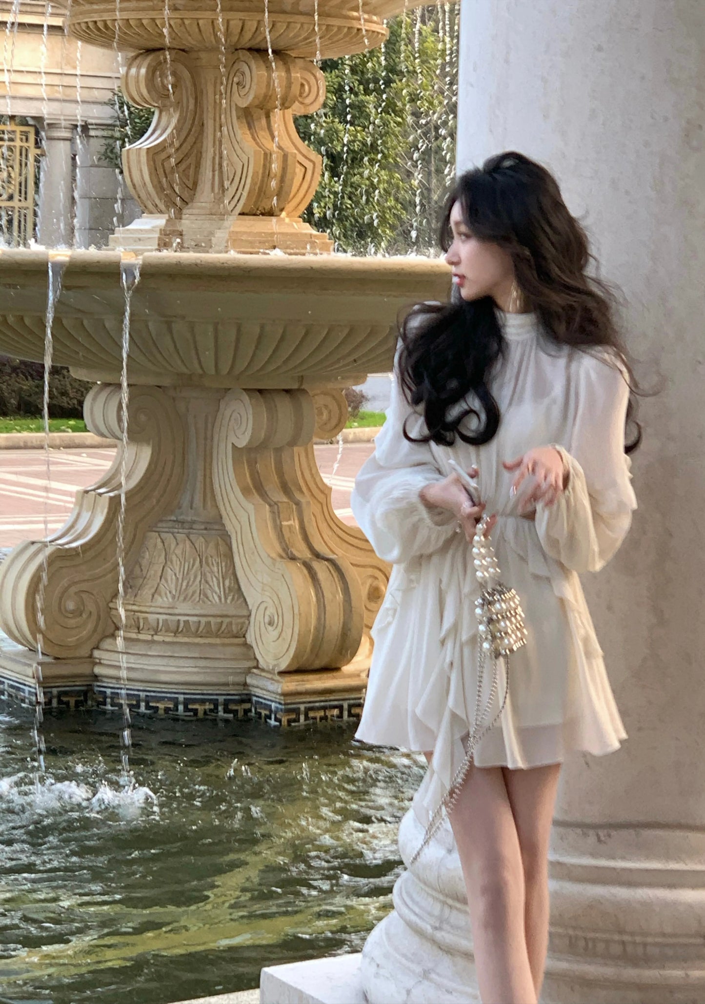 Strand Stil Chiffon Y2k Mini Kleid Büro Dame Casual Langarm Elegante Einteilige Kleid Koreanische Mode Kleidung Sommer 2023.