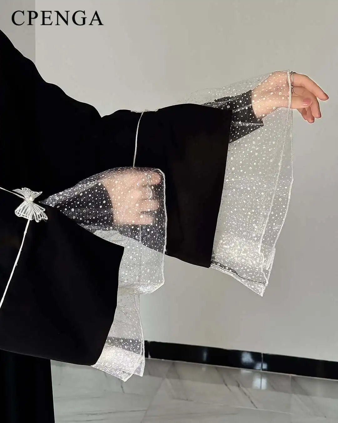 Summer Black Abaya for Muslim Women Elegant Dubai Modest Dress with Lace Sleeves Islamic Vacation Outfit 2025 Turkey Kaftan Robe.