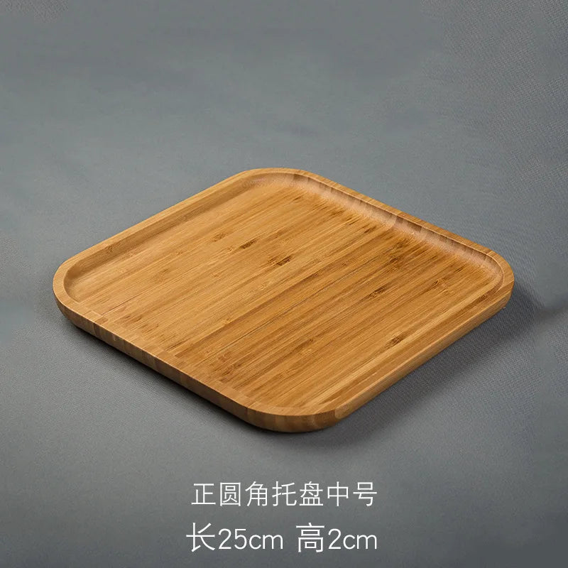 Heavy Bamboo Tray Rectangular Home Living Room Tea Tray BBQ Plate Fruit Snacks Bread Tray