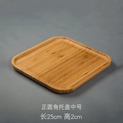 Heavy Bamboo Tray Rectangular Home Living Room Tea Tray BBQ Plate Fruit Snacks Bread Tray