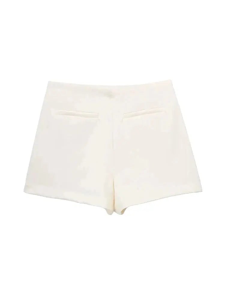 Women Fashion Pareo Style Shorts Skirts Vintage High Waist Side Zipper Female Skort Mujer.