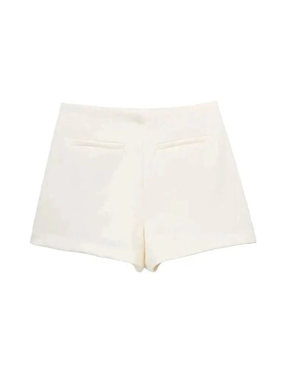 Women Fashion Pareo Style Shorts Skirts Vintage High Waist Side Zipper Female Skort Mujer.