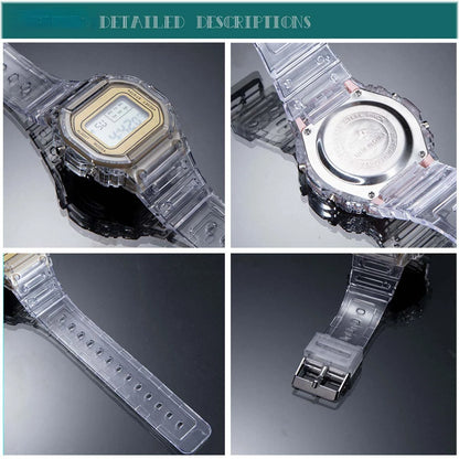 PCV/F91W Steel Strap Watch LED Digital Watch Square Women Watches Vintage Sports Military Watches Electronic Wrist Band Clock.