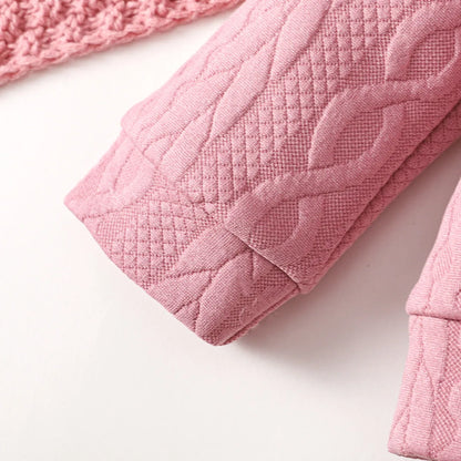 0-24 Months Baby Girl Set Solid Color Twist bar Tops+Long Pants 2pc/Set Baby Girl Spring  Autumn Fashion Set Toddlers' Clothing.