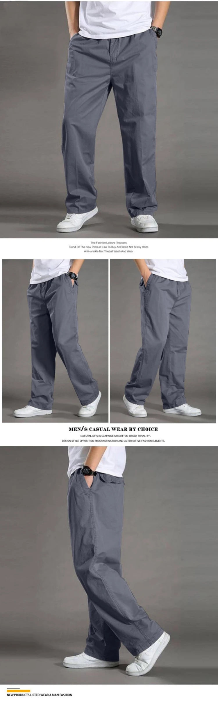 FGKKS 2024 Outdoor Casual Pants For Men Solid Color Large Pocket Breathable Pants High Quality Design Hot Casual Pants For Men.