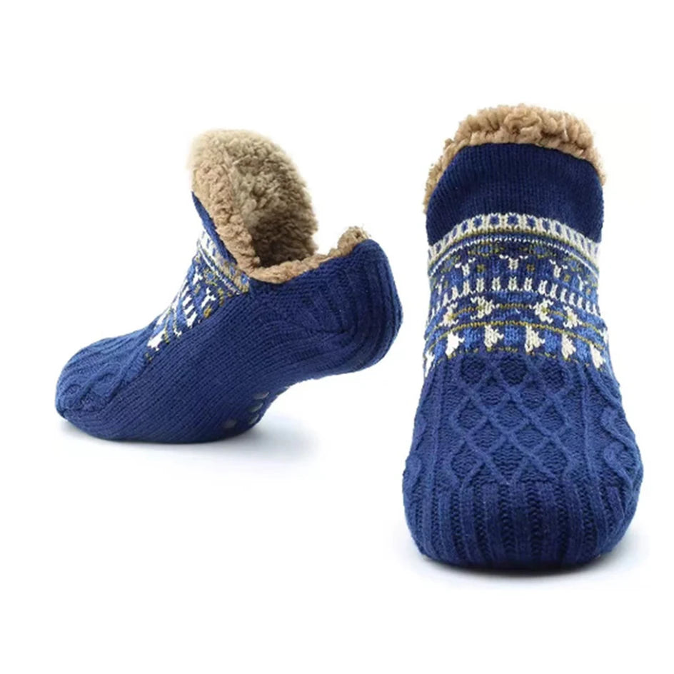 1 Pair Warm Winter Non-slip Floor Socks Women Men Snow Socks Sleep Carpet Socks Slippers Comfortable Soft Non-slip Yoga Socks.