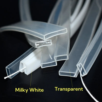 1-10m White/Transparent Neon Silicone Tube LED Rope Lamp Waterproof Diffuser Cover For 8/10/12m RGB Flexible Strip Light Channel.