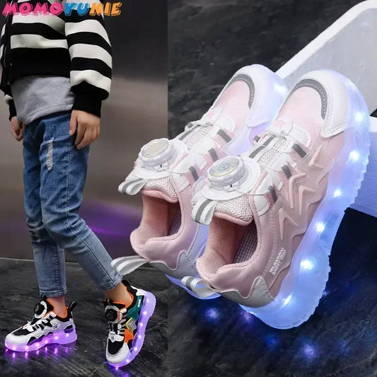 Children Fashion Kids Led Shoes for Girls Usb Charging Sneakers Outdoor Sport Footwear Boys Luminous Shoes 2023 Glowing Sneakers.