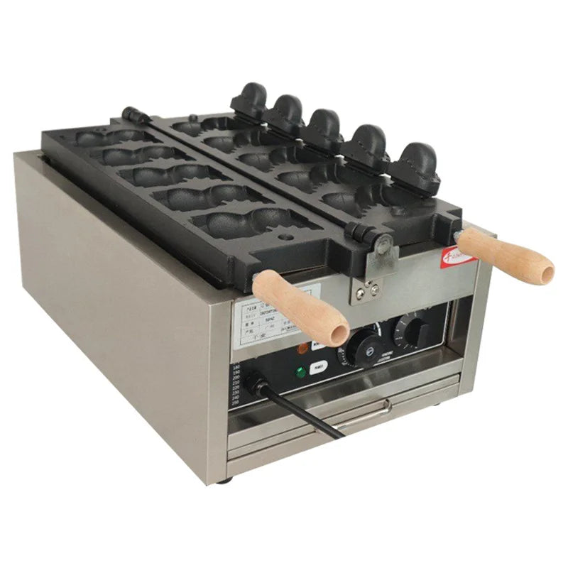Customizable Electric 110V/220V Non-sticking Stainless Steel Dinosaur Waffle Making Machine Open Mouth Taiyaki Waffle Machine.