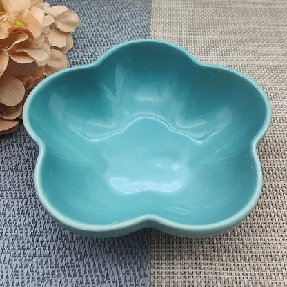 5'' Elevated Flower Design Ceramic Cat Bowl, Pet Food Dish, Small Dish Dip Dish, Deep Feeders, for Home Kitchen Supplies Gift.